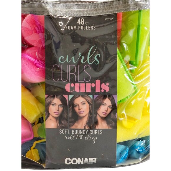 Conair 48-Piece Foam Rollers Set For Soft Bouncy Curls - Picture 2 of 6